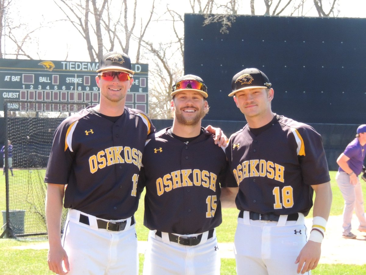 UWOBaseball's tweet photo. As we celebrate Senior Day and our 9 seniors today, we want to say Thank You and Congratulations to our super seniors Will Michalski, Eric Modaff, and Sean Cummins. https://t.co/nF5bRafxKj