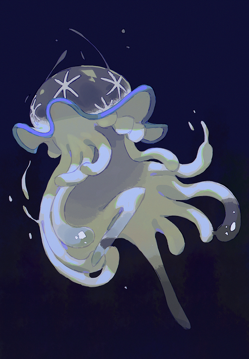 pokemon (creature) no humans solo full body simple background jellyfish black background  illustration images