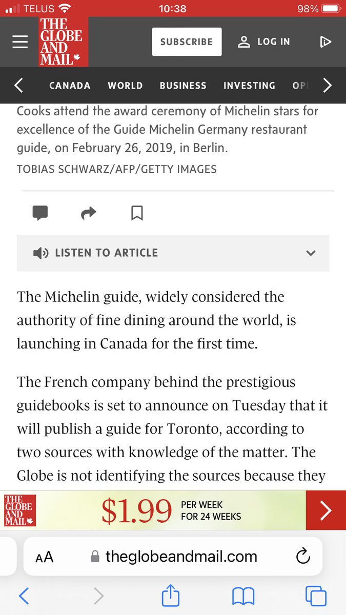 Michelin Guide to come to Canada! Huge news, can’t wait to hear more @Michelin #michelin