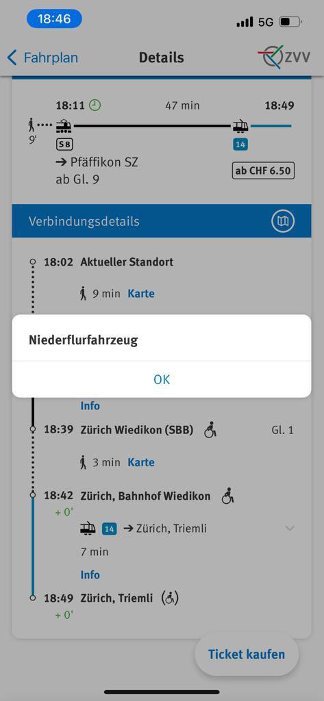 Hallo <a href="/zvv_contact/">ZVV-Contact</a> Tram 14 um 18:42 richtung Triemli war dann doch kein Niederflurtram. Das passiert leider regelmässig, wenn die Info im App eh nicht stimmt, lass es dann weg. Das nervt enorm und so lässt sich nichts planen🤷‍♂️ #zvv #doof #besserwerden #bitte #danke