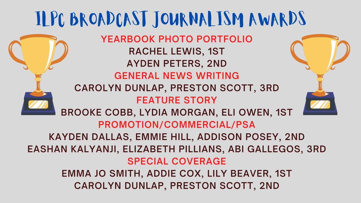 Congrats to FHS Broadcast Journalism! ILPC State Awards! @fairfield_hs <a href="/FairfieldISD/">Fairfield ISD</a>