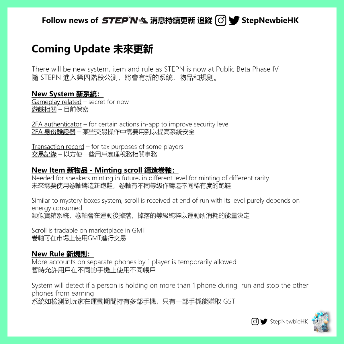 StepNewbieHK's tweet photo. Another @Stepnofficial Weekly AMA on 07/05 with co-founders @yawn_rong, @Jerry10240 and @Barndog_Solana discussing about STEPN Public Beta Phase IV and more!
1/2
#STEPN #Move2Earn #STEPNAMA #AMA #STEPNewbie $GST $GMT https://t.co/v0P7hcmXXo