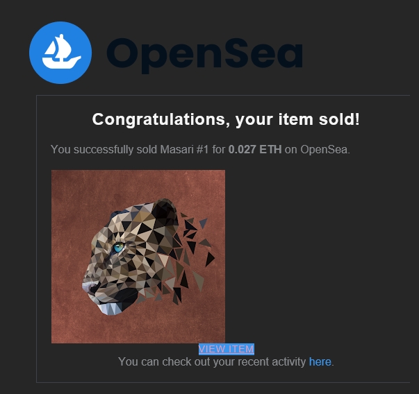 Polygonyx.nft (@polygonyx) on Twitter photo Masari #1 got sold today.
Congrats to the new owner <a href="/QuantumCatNFT/">Chessur.crypto</a>
#OpenSeaNFT #PolygonNFT #NFTCommunity Masari #1 got sold today.
Congrats to the new owner <a href="/QuantumCatNFT/">Chessur.crypto</a>
#OpenSeaNFT #PolygonNFT #NFTCommunity