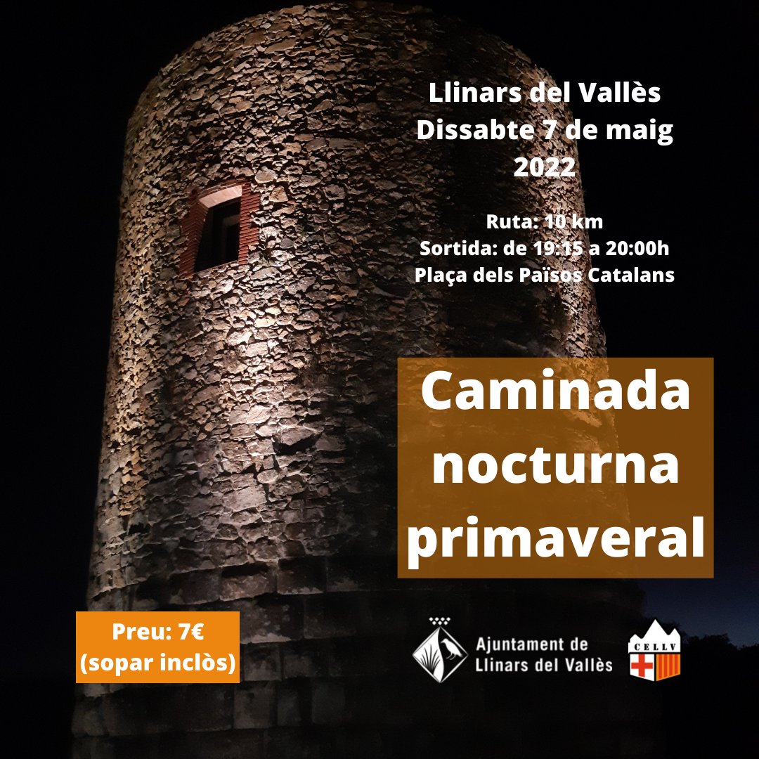 CELlinarsValles's tweet photo. Avui Caminada Nocturna Primaveral.
📃inscripcions tancades.
⌚🏁sortida entre les 19:15h i 20:00h.
🔁🥾 10 km.
#caminadenocturna #cellv #linxscellv #sompoble #ParcMontnegreCorredor
@ajllinarsvalles @xarxadeparcs @baix_montseny https://t.co/vSU3g7QRmN