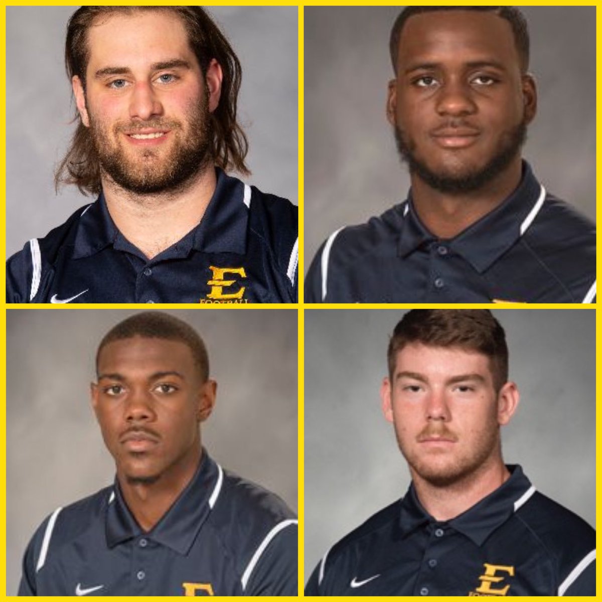 CoachDBLawson's tweet photo. Congrats to all of our ETSU Football Spring graduates! #Develop #Work
#TrainHardStudyHard #ETSU
#BooksAreFun #AcademicsRock https://t.co/gVe2VzS0YE
