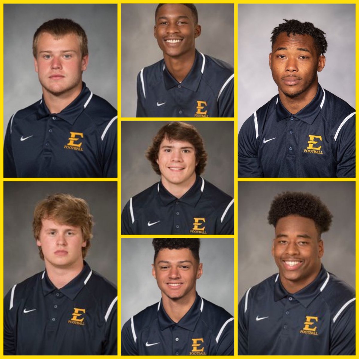 CoachDBLawson's tweet photo. Congrats to all of our ETSU Football Spring graduates! #Develop #Work
#TrainHardStudyHard #ETSU
#BooksAreFun #AcademicsRock https://t.co/gVe2VzS0YE