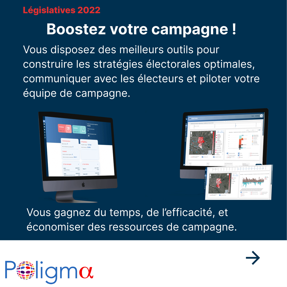 poligmaSAS's tweet photo. Besoin d'aide pour votre campagne législative ?🗳 #civictech #legislatives2022 #poltech https://t.co/AwPvRis8Ha https://t.co/5gM4kHptoV