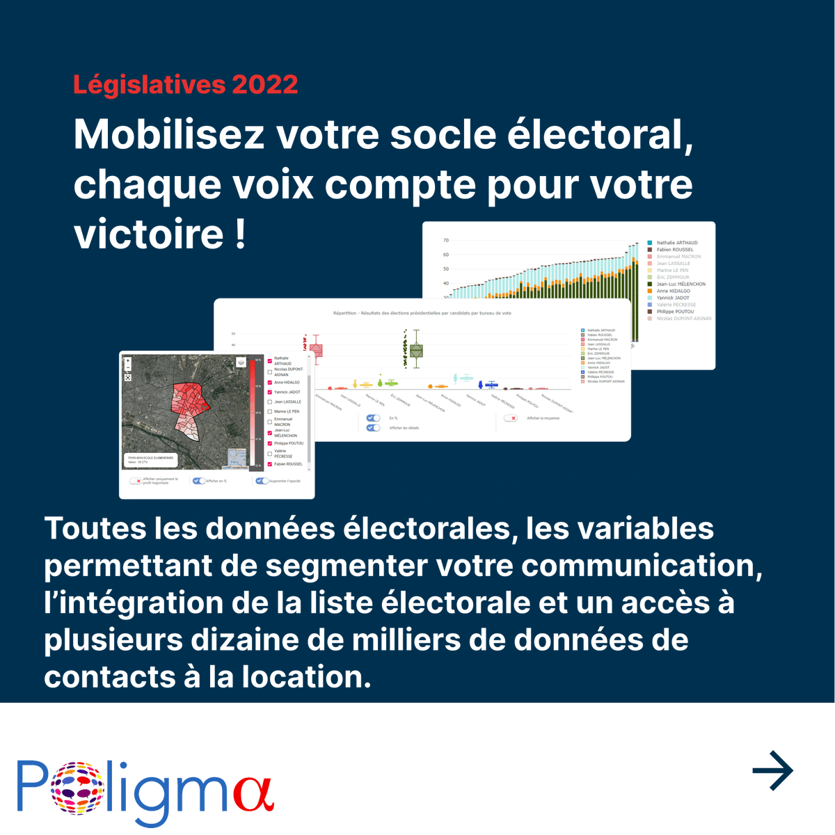 poligmaSAS's tweet photo. Besoin d'aide pour votre campagne législative ?🗳 #civictech #legislatives2022 #poltech https://t.co/AwPvRis8Ha https://t.co/5gM4kHptoV