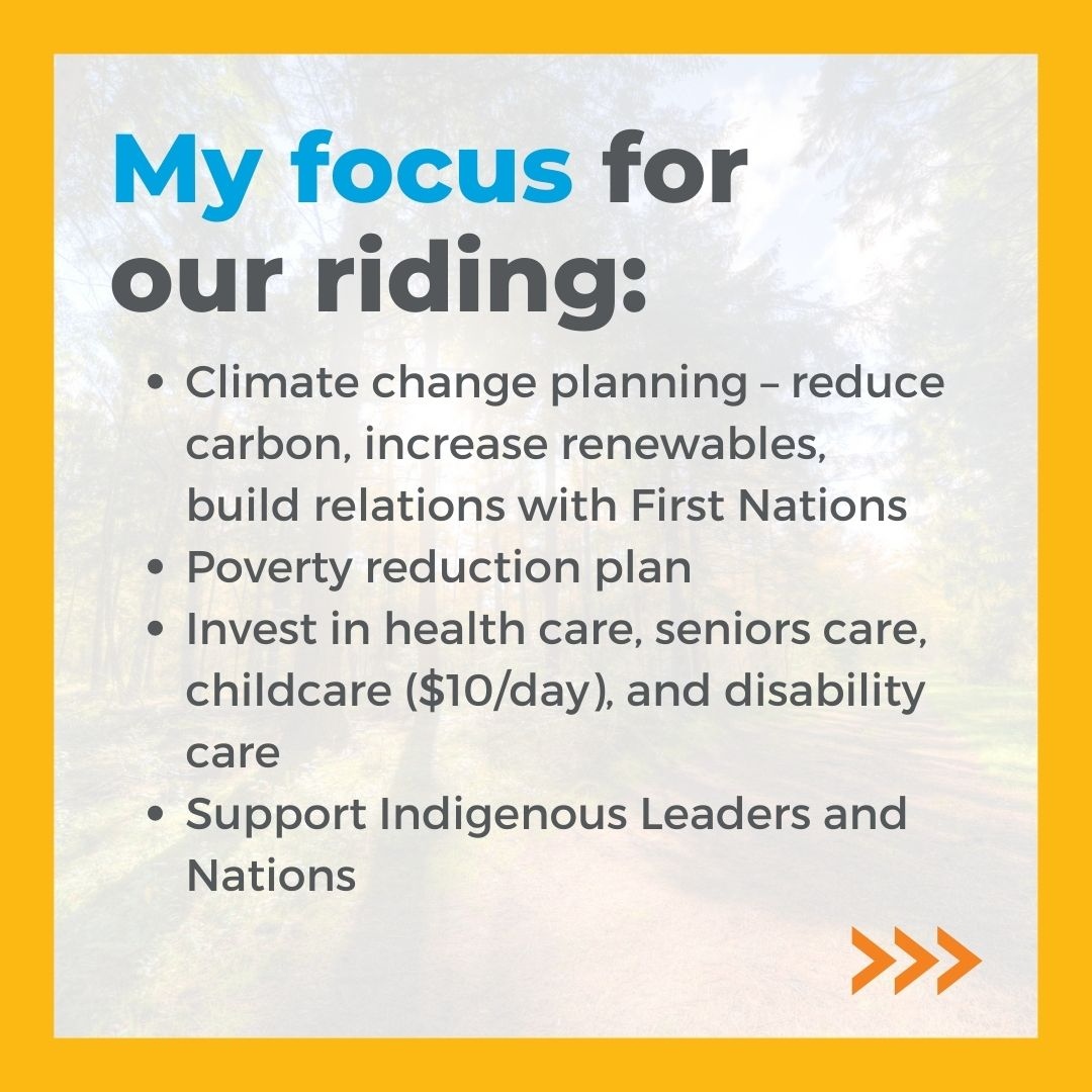 PSM_NDP's tweet photo. I want to focus on what really matters in this election. 
That includes affordable housing, supporting and listening to Indigenous Leaders, building a year-round green economy, OHIP coverage for mental health, better support for small businesses and more! 
Visit link in bio! https://t.co/WBhBVXEuRI