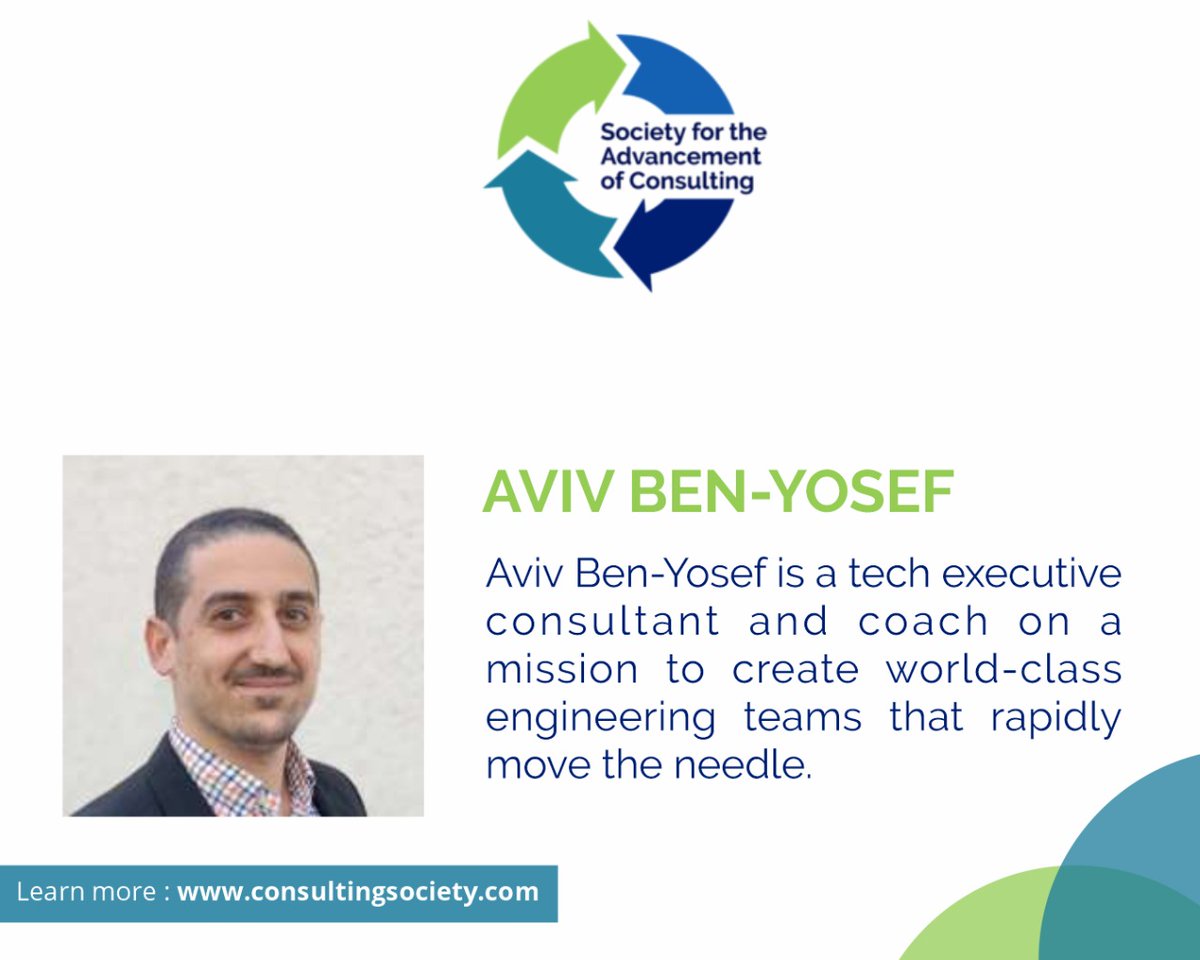 ConsultingAssn's tweet photo. Aviv is an expert in Change Management, Coaching, Focus Groups, Innovation/Creativity, International Leadership, Organization Development, Problem Solving, Productivity, Speaking, Strategy, and Technology. 
https://t.co/1gEMwUihuT
#SAC #BusinessConsultants #ConsultingSociety https://t.co/SLBnQCzFtg