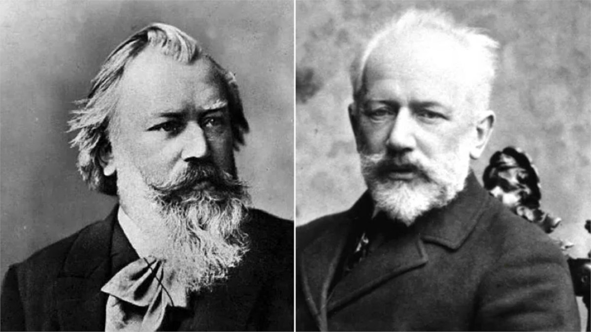 In early 1888, Tchaikovsky and Brahms met in Leipzig, where they attended rehearsals of each other’s works. It didn't go well. At a reading of Tchaikovsky's 5th Symphony, Brahms fell asleep. Meanwhile, Tchaikovsky referred to Brahms' music as the work of "a giftless bastard."