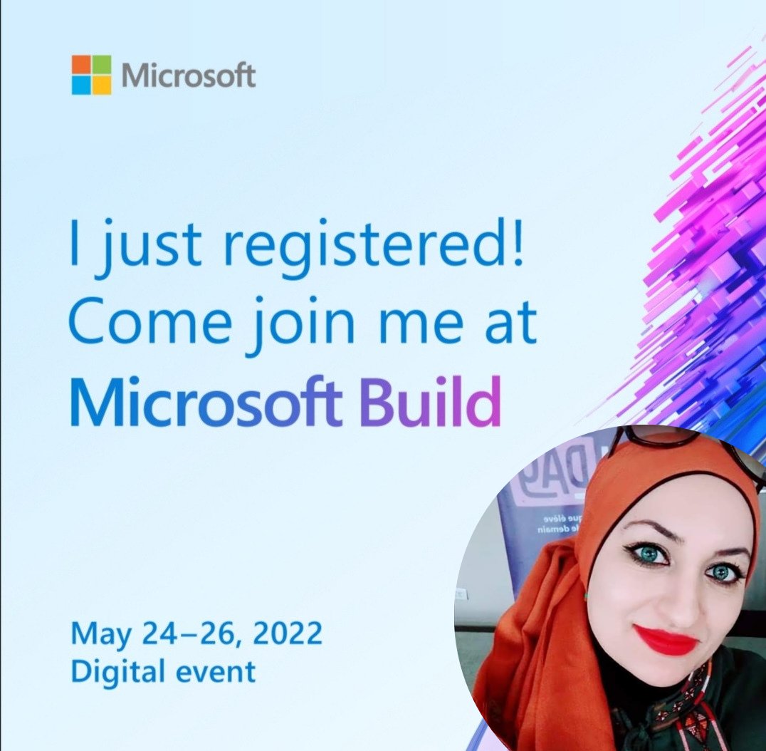 SamahAbdellaou2's tweet photo. #MSBuild
انضم إلينا في حدث Microsoft Build القادم ، في الفترة من 24 إلى 26 مايو 2022 ، لاكتشاف أحدث الابتكارات في كود التطوير والتطبيقات.
Rejoignez-nous au prochain événement Microsoft Build, du 24 au 26 mai 2022, pour découvrir les dernières innovations 

@MSBuild @Microsoft https://t.co/0kdTYluqlH