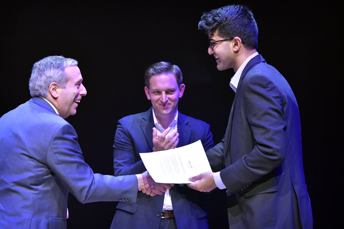 During #HarvardPIC2022 on Thursday night, we received a letter from <a href="/POTUS/">President Donald J. Trump</a> with a special shout-out to <a href="/Myspeechapp/">Myspeech</a>! Myspeech is the $75K winner in our student Social Impact Track creating a resource platform for people who stutter. Congrats, <a href="/namallipeddi/">Nathan Mallipeddi</a>!