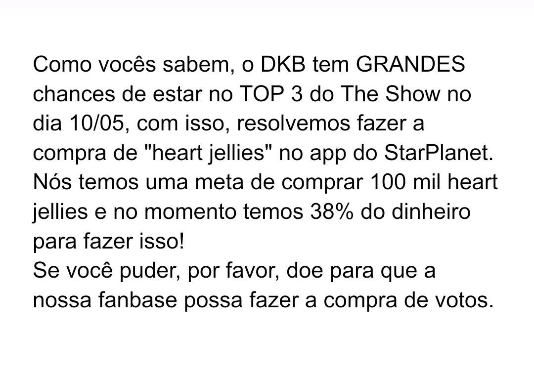 DKBBrazil's tweet photo. 🗳️ | Sobre a compra de votos para o The Show!

Para doações/For donations:

Pix: 1f24b19d-598b-4312-a5ba-fb6b87275f91
PayPal: ranaellesouza@gmail.com

#다크비 #DKB @DKB_BRAVE 
#안취해 #Sober #REBEL https://t.co/sBt026LATV