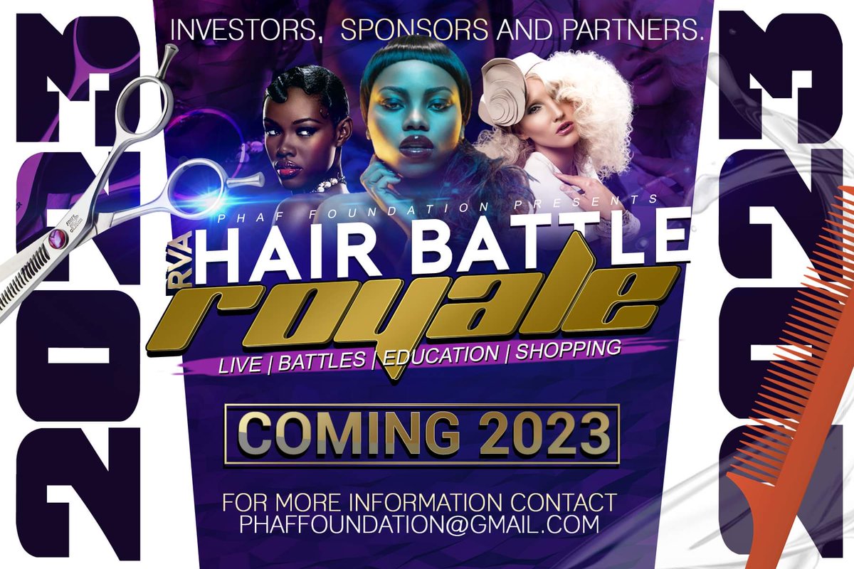 Seeking Investors, Sponsors and Partners.   #rvahairbattleroyale #RVA #VA #vahairstylist #dmvhairstylist #vahairstylist.. let's go.