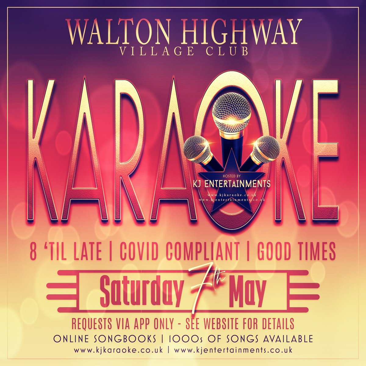 KJKaraoke's tweet photo. #Karaoke #Tonight

🗓 Saturday 7 May
🕗 8pm
📍 Walton Highway Village Club | PE14 7DE
👨‍🎤 @KJKaraoke @KJEntertains 

Visit https://t.co/rhg3OOUGwY for more details 🎤🎶🎤 https://t.co/eLMBhcYNgT