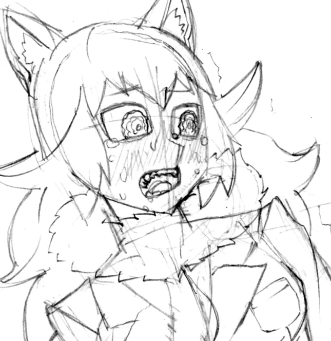 裏垢で描いてる、エッチな目に遭って怯えなくタイリクオオカミ先生 
