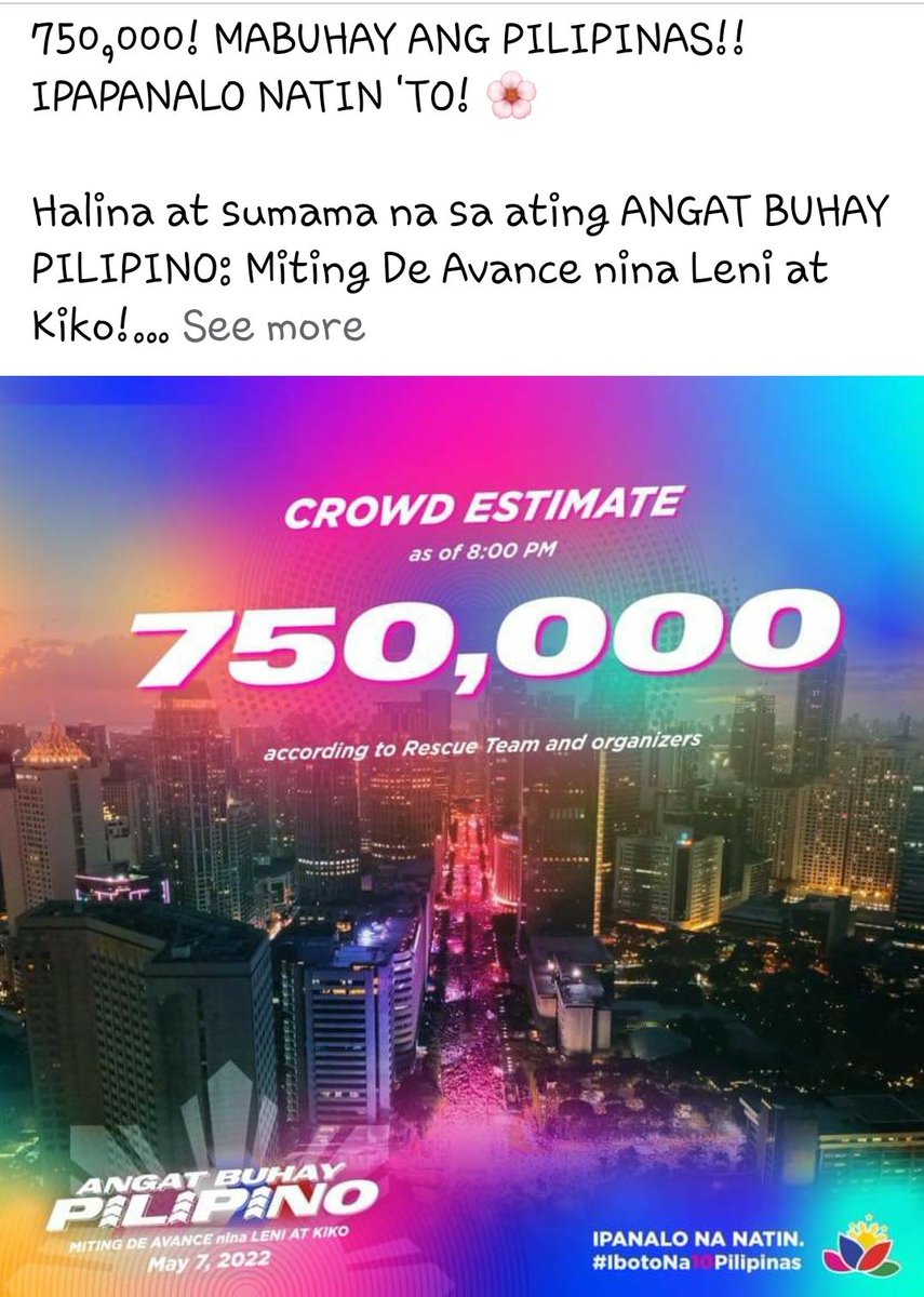 spirosaurus's tweet photo. 🌷💮🌸 750,000+ sa MDA at 227,000+ na Team Bahay!

Mananalo tayo! Ipanalo para sa Pilipino.🌸💮🌷 @lenirobredo #MakatiIsPink #AngatBuhayPilipino https://t.co/veTJkYsfWX