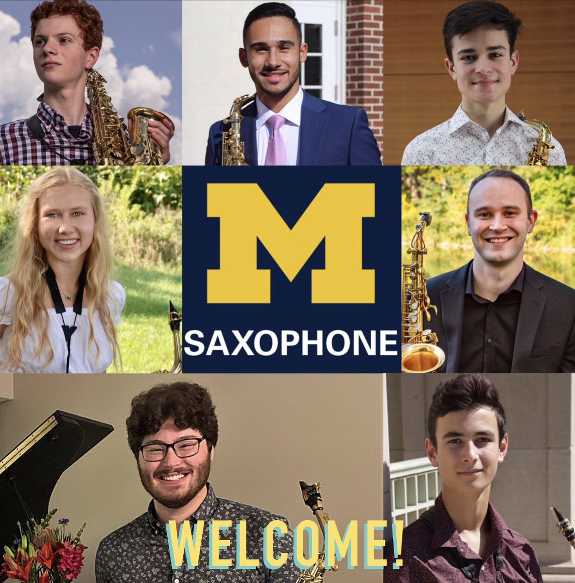 UMich Sax Studio (@umichsax) on Twitter photo We welcome our newest members to our #gobluesaxes studio for Fall 2022!
DMA -
Walt Puyear (MM,<a href="/umichsmtd/">U-M School of Music, Theatre & Dance</a>; BM, <a href="/UMKCCons/">UMKC Conservatory</a>)
MM -
Matt Dardick (BM,<a href="/BienenSchoolNU/">Northwestern Bienen School of Music</a>)
Nick Napier (BM,<a href="/TCNJ/">TCNJ</a>)
Leo Schlaifer (BM,<a href="/BienenSchoolNU/">Northwestern Bienen School of Music</a>)
BM -
Josh Elwood, MI
Jonah Kulick, NY
Lauren Troutman, IA We welcome our newest members to our #gobluesaxes studio for Fall 2022!
DMA -
Walt Puyear (MM,<a href="/umichsmtd/">U-M School of Music, Theatre & Dance</a>; BM, <a href="/UMKCCons/">UMKC Conservatory</a>)
MM -
Matt Dardick (BM,<a href="/BienenSchoolNU/">Northwestern Bienen School of Music</a>)
Nick Napier (BM,<a href="/TCNJ/">TCNJ</a>)
Leo Schlaifer (BM,<a href="/BienenSchoolNU/">Northwestern Bienen School of Music</a>)
BM -
Josh Elwood, MI
Jonah Kulick, NY
Lauren Troutman, IA