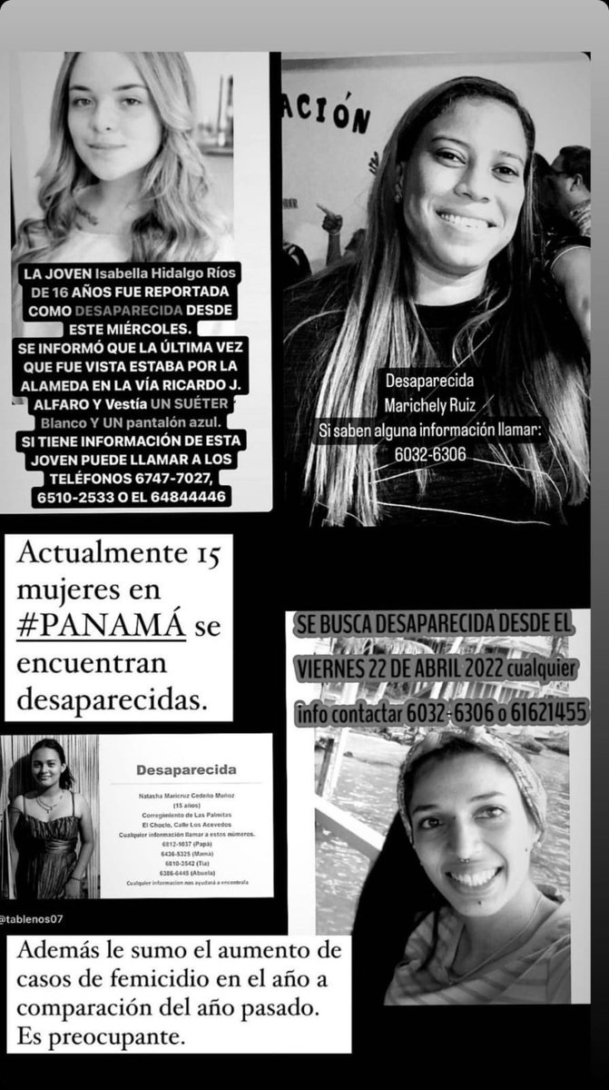 GabyGnazzo's tweet photo. Por Favor dar retweet las veces que puedan! Panamá exige mínimo una conferencia de prensa para que las autoridades competentes expliquen qué és lo que ellos creen que está pasando con las múltiples desaparaciones de decenas de niñas en Panamá! @PGN_PANAMA https://t.co/0ReMPYOruw