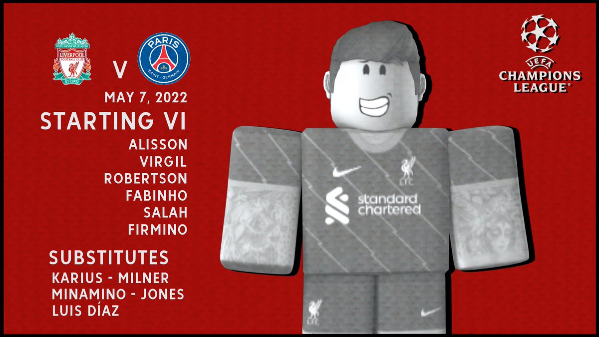 Liverpool_MPS's tweet photo. ⭐ TEAM NEWS ⭐

The Reds to face Paris Saint-Germain tonight in the #UCL FINAL! 

#LIVPSG https://t.co/rRPGOvp1wA