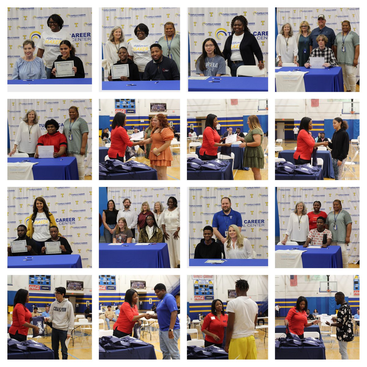 CareerTech_TPSD's tweet photo. What an AWESOME CTE Signing Day!🎉🎉🎉Congratulations to students who signed their intent to colleges, universities, internships and careers. #tupeloCTE #SigningDay #tpsd https://t.co/gEbx9AyNrY