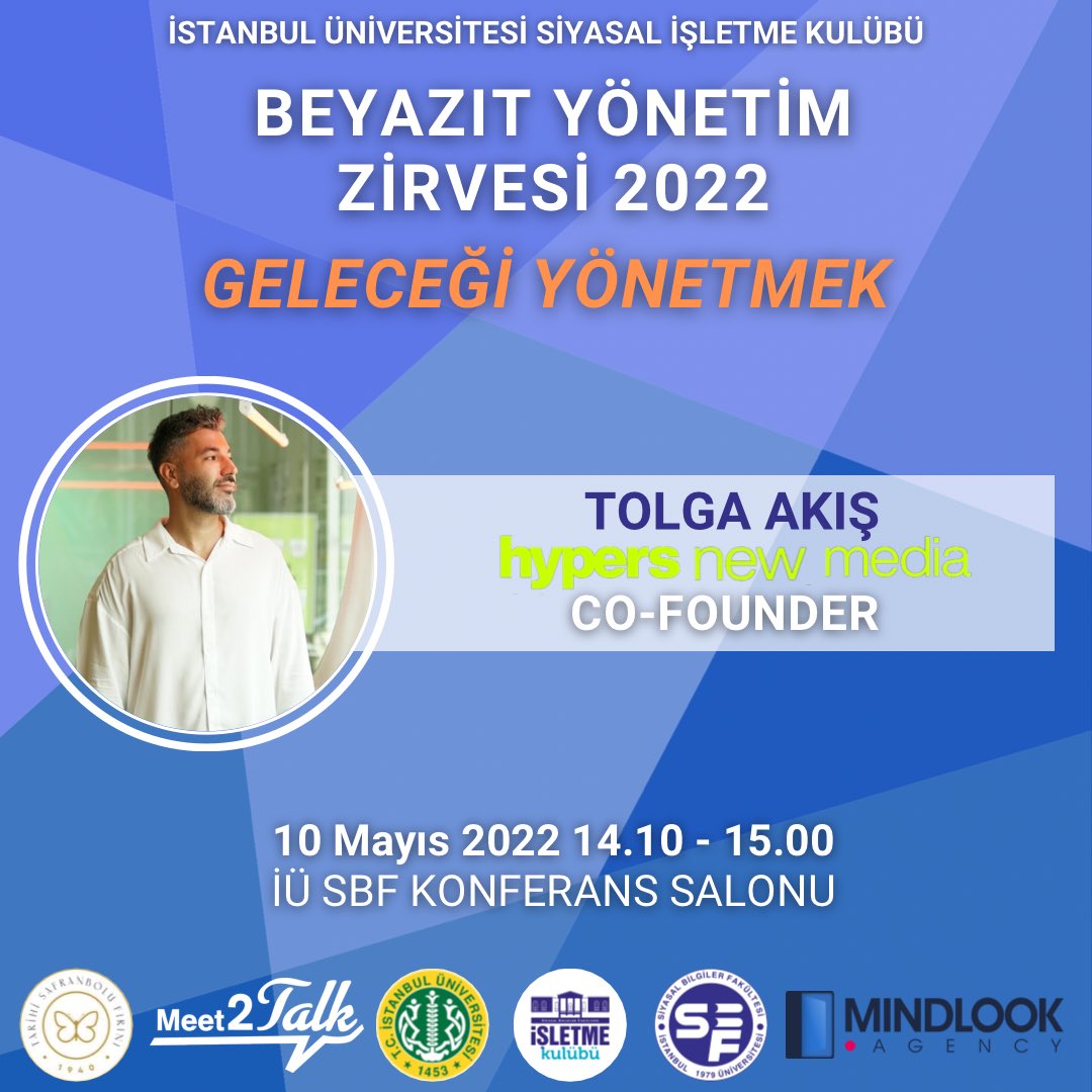 Tolga Akış, 2010-2012 yılları arası BKM pazarlama ve iletişim departmanını yönetti. 2012’de kurduğu dijital ajans Jeton daha sonra yerini bugünkü Hypers New Media’ya bıraktı. Akış, lisans eğitimini İstanbul Üniversitesi İşletme bölümünde tamamlamıştır. #hypers #tolgaakış