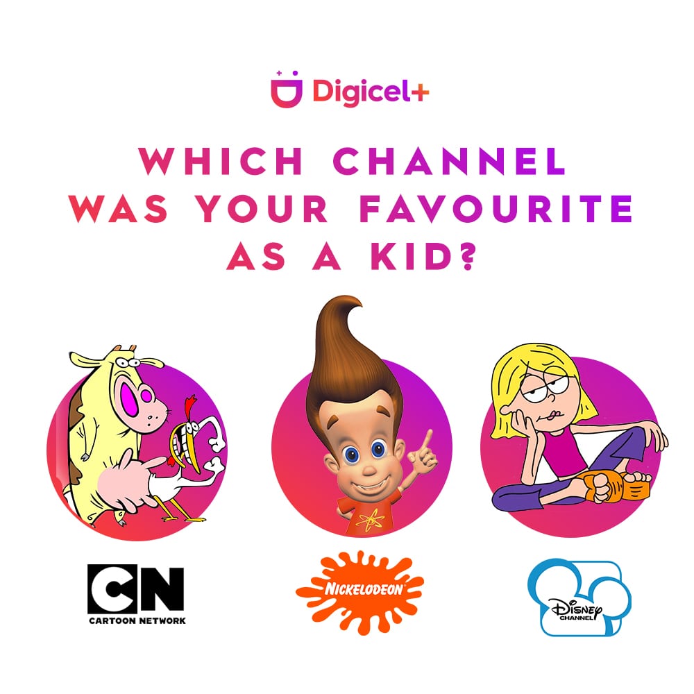 DIGICELJamaica's tweet photo. They all had some good series but we know you had a favourite! 😫
Which was your favourite channel growing up?
Let the memories live on when you call 145 to sign up for the Kids Plus bundle today! #DigicelPlus https://t.co/IzEASAq6Mr