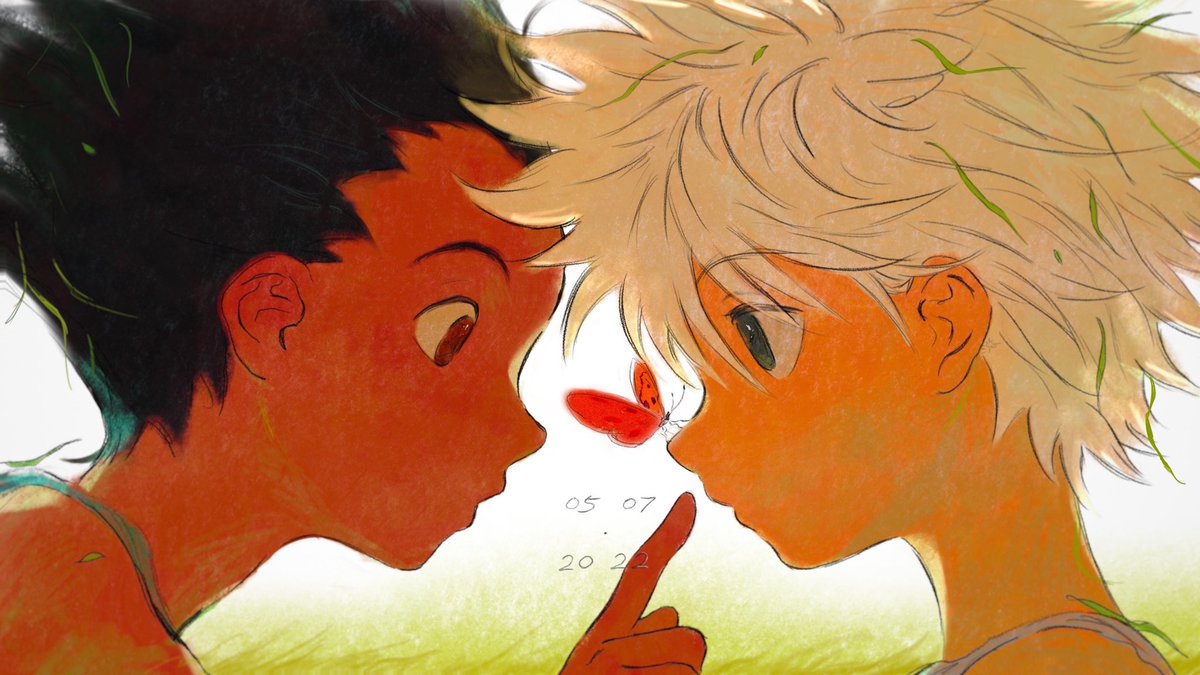 flamingflamenc0's tweet photo. 是怕惊走了蝴蝶，还是惊动了我的心？
#hxh #ゴンキル https://t.co/O2BYB4c4dJ