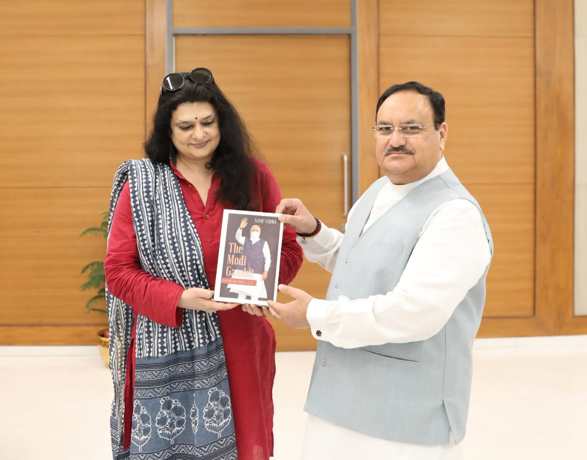Sanju_Verma_'s tweet image. Had an interactive trip last week..was in Delhi again today, where I had opportunity to present my bestselling book to @JPNadda ji

The Nadda factor has been pivotal in BJP&apos;s stellar rise,both as world&apos;s largest political Party&amp;amp;also as an election winning behemoth
#TheModiGambit