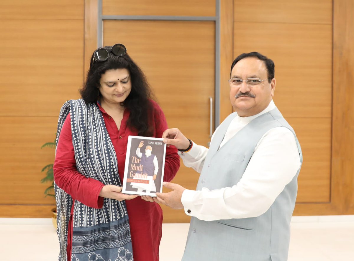 Sanju_Verma_'s tweet image. Had an interactive trip last week..was in Delhi again today, where I had opportunity to present my bestselling book to @JPNadda ji

The Nadda factor has been pivotal in BJP&apos;s stellar rise,both as world&apos;s largest political Party&amp;amp;also as an election winning behemoth
#TheModiGambit