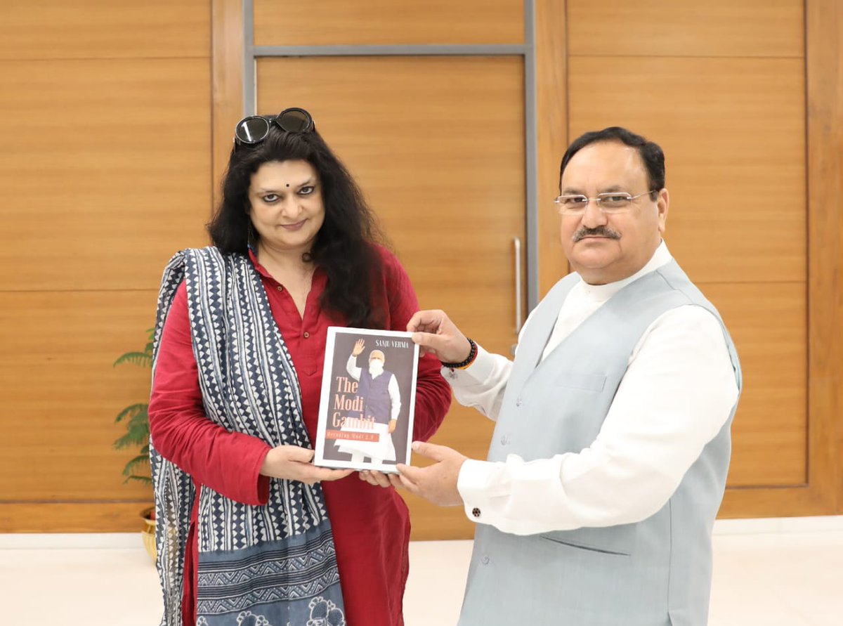 Sanju_Verma_'s tweet image. Had an interactive trip last week..was in Delhi again today, where I had opportunity to present my bestselling book to @JPNadda ji

The Nadda factor has been pivotal in BJP&apos;s stellar rise,both as world&apos;s largest political Party&amp;amp;also as an election winning behemoth
#TheModiGambit