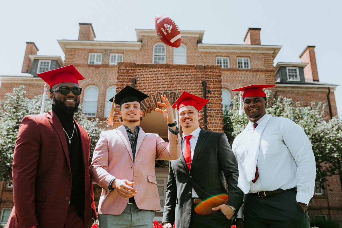 PackFootball's tweet photo. Mission accomplished! 🎓

Congrats to all the newest @NCState graduates.

#1Pack1Goal https://t.co/OISG8SkwDs