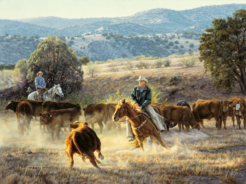 TimCoxFineArt's tweet photo. "When you are on a great horse, you have the best seat you will ever have."– Winston Churchill
"The Final Cut" Painting by Tim Cox
https://t.co/kgyTCNYHSh
#TheFinalCut  #TimCoxFineArt #westernart #Cowboy #artist #ranchwork #WesternArt #oilpainting #Cowboyart #CuttingHorse #cows https://t.co/GXYEQLkdMf