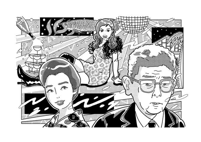 見逃し配信で「東京ブラックホールⅢ」見てたら『特選小説』アーバンシーさん連載のカットイラストで描いた人達が登場していた。#東京ブラックホール #特選小説 #辰巳出版 #イラスト 