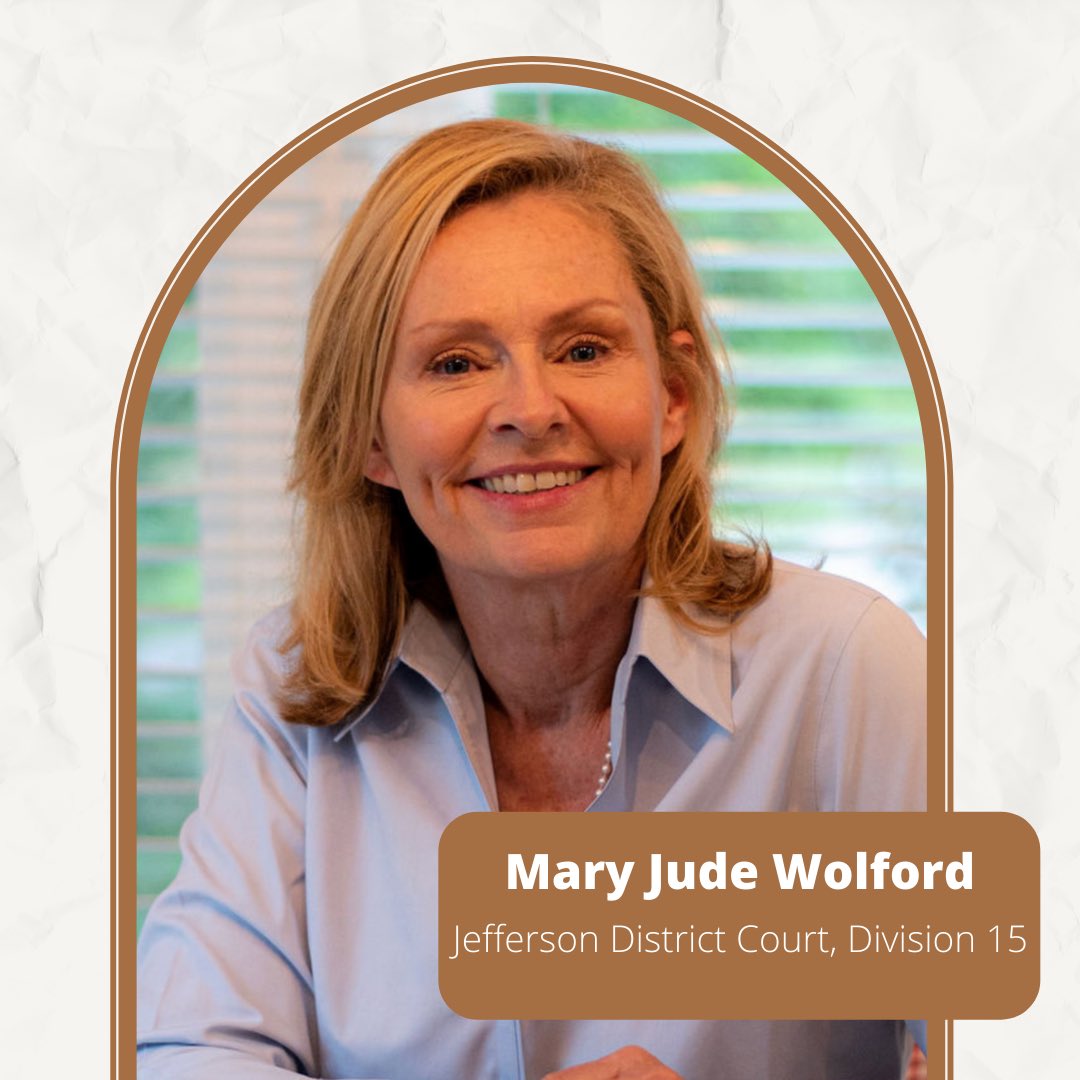 CBJLouisville's tweet photo. Meet CBJ’s endorsement for the Jefferson District Court, Division 15 - Mary Jude Wolford

Learn more about Mary Jude Wolford and our other endorsements at https://t.co/YJA6sh7s6b (linked in bio) https://t.co/1sjxSEO5AI