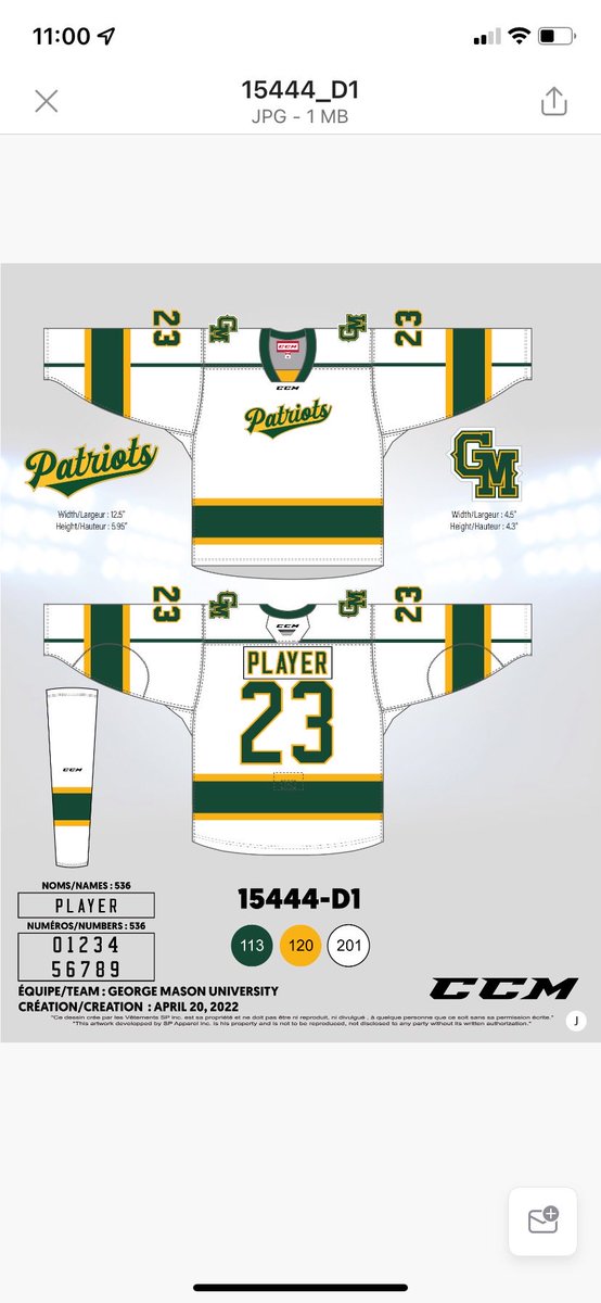GMUIceHockey's tweet photo. Check out the design for our new white uni’s which are in production now for the 2022-23 season 🔥 https://t.co/3m431CPiLO