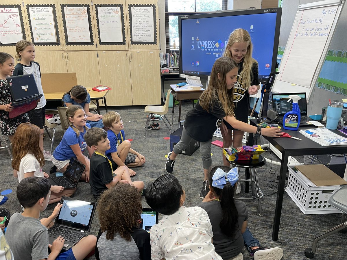 HESPrejeanPack's tweet photo. Shout out to these incredibly talented 5th graders @Wells5thgrade for sharing their claymation tips and tricks with my 3rd graders. #CFISDcreative They did a fantastic job teaching, and my students can’t wait to start on their very own. @Hamilton_Lions @CFISDEdTech https://t.co/xRhveFcYF9