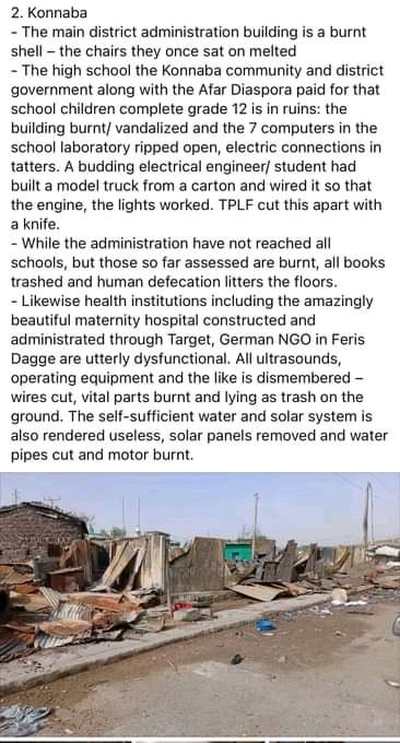 dankalia92's tweet photo. Report by the Afar pastoralist development Association (#APDA) on the destruction caused by #tplf terrorists group in #Barahle and #konnaba towns and its kebels have totally damaged and looted by #tplf_criminal group.

#Afarunderattack https://t.co/22YYqQg9tH