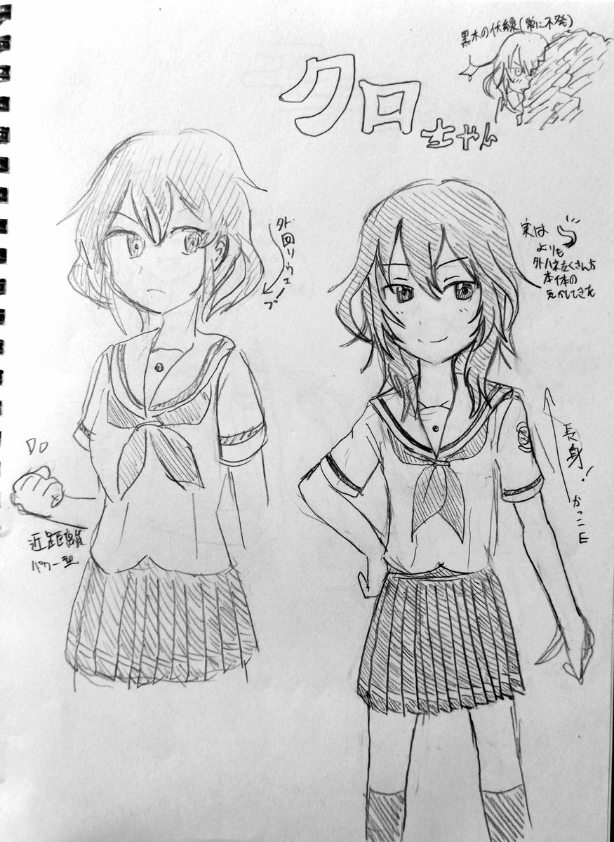 はいふりうろおぼえで描いてみよう+答え合わせしよう
23人目、機関科編
クロちゃん
本編前半はわりと嫌な奴気味な役回りだけど
宗谷さん絡まなければまあまあ面倒見のよい副官な気はする
宗谷さんが絡むと意味深描写すらもから回る… 