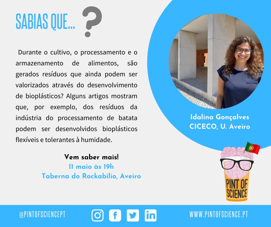 pintofsciencePT's tweet photo. Idalina Gonçalves vêm falar-nos sobre biomoléculas e economia circular. 🔬
11 de Maio, às 19:00h, na Taberna do Rockabilio.
#pint22 #pintworld #posPT #aveiro #cartaz #scicomm #scicommpt #do8ao80 #ciencia #sciencefiction https://t.co/6zRVJt1Uvr