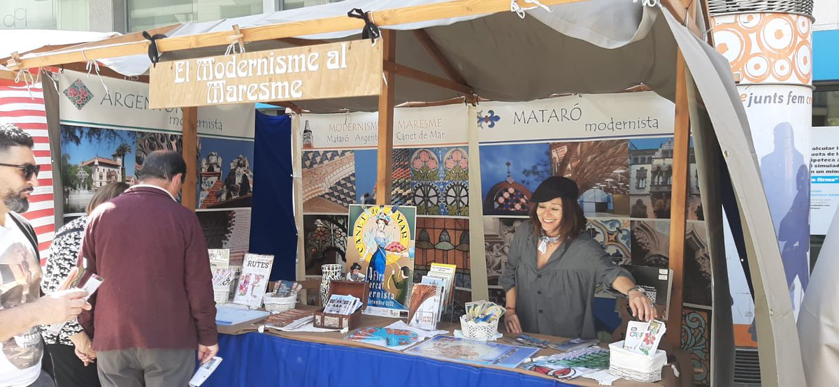 visit_mataro's tweet photo. Aquest cap de setmana estem a la Fira Modernista de #Terrassa amb @ajcanetdemar i @ajargentona promocionant conjuntament el #modernisme al #Maresme https://t.co/PHj4lKXfVH