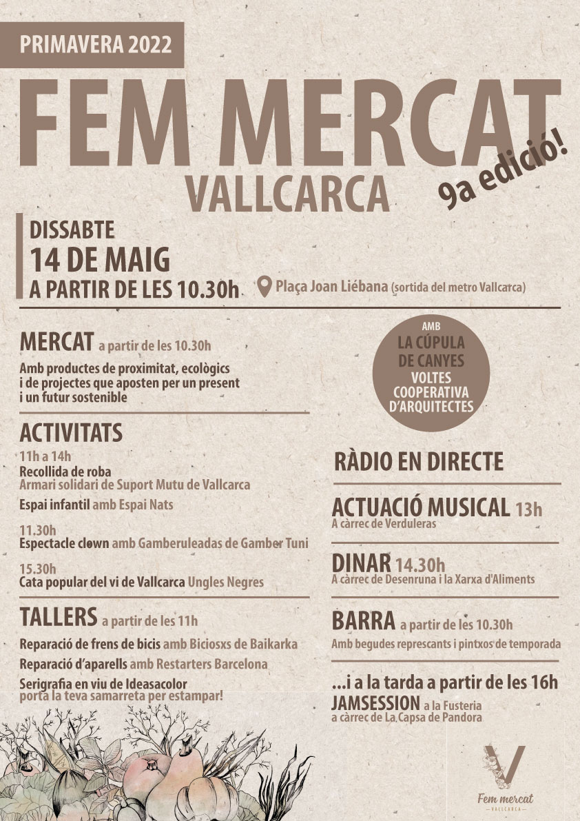 fem_mercatV's tweet photo. D'aquí una setmana, ens trobem a la Plaça Joan Liébana (metro Vallcarca)!
Mercat, tallers, activitats... i barri, molt barri! https://t.co/bQyuCAkyys