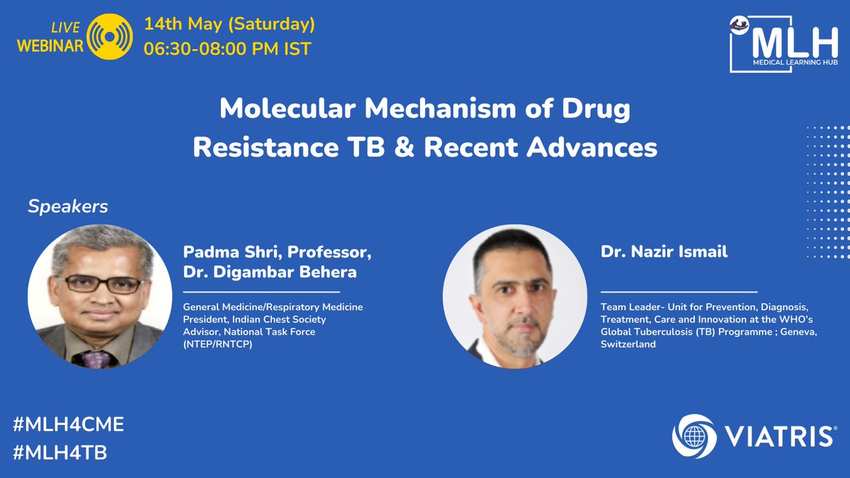 mlh_tc4a's tweet photo. Molecular Mechanism of Drug Resistance TB & Recent Advances
Please click here to register: https://t.co/NDdBpc7tv1
Date: 14th May 2022, Saturday
Time: 06:30-8:00PM
.
.
#MolecularMechanismofDrugResistanceTBandRecentAdvances #Tuberculosis #CMEplatform #medicallearninghub https://t.co/NJS1sJLxrm
