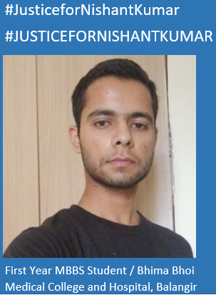 ravinders21's tweet photo. #justicefornishantkumar 
@HMOIndia 
@dpradhanbjp 
@anilvijminister @GovernorOdisha 
He was a bright student. He qualified NEET (without coaching)1st attempt &amp; got admissions in MBBS. But due to carelessness of college management he faced severe ragging/ torture and lost his life. https://t.co/QILRJ3mU5O