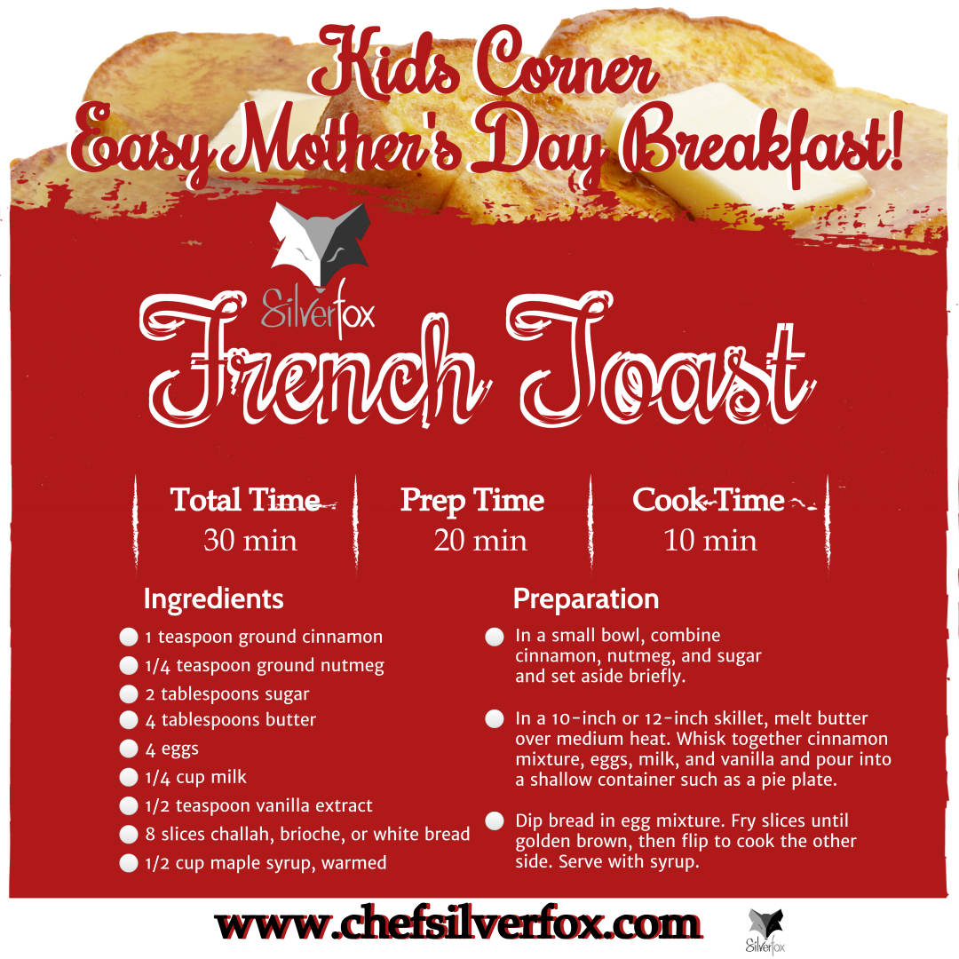 chefsilverfox's tweet photo. Kids Corner: Chef Silverfox's Perfect French Toast! Make Breakfast for Mom on Mother's Day, Trust me: Serving Mom breakfast in bed beats just about any gift you could buy her! Please Share https://t.co/VJDSMmQmxJ #chefsilverfox #mothersday #frenchtoast #mothersday2022 #breakfast https://t.co/iV3ayGNn16