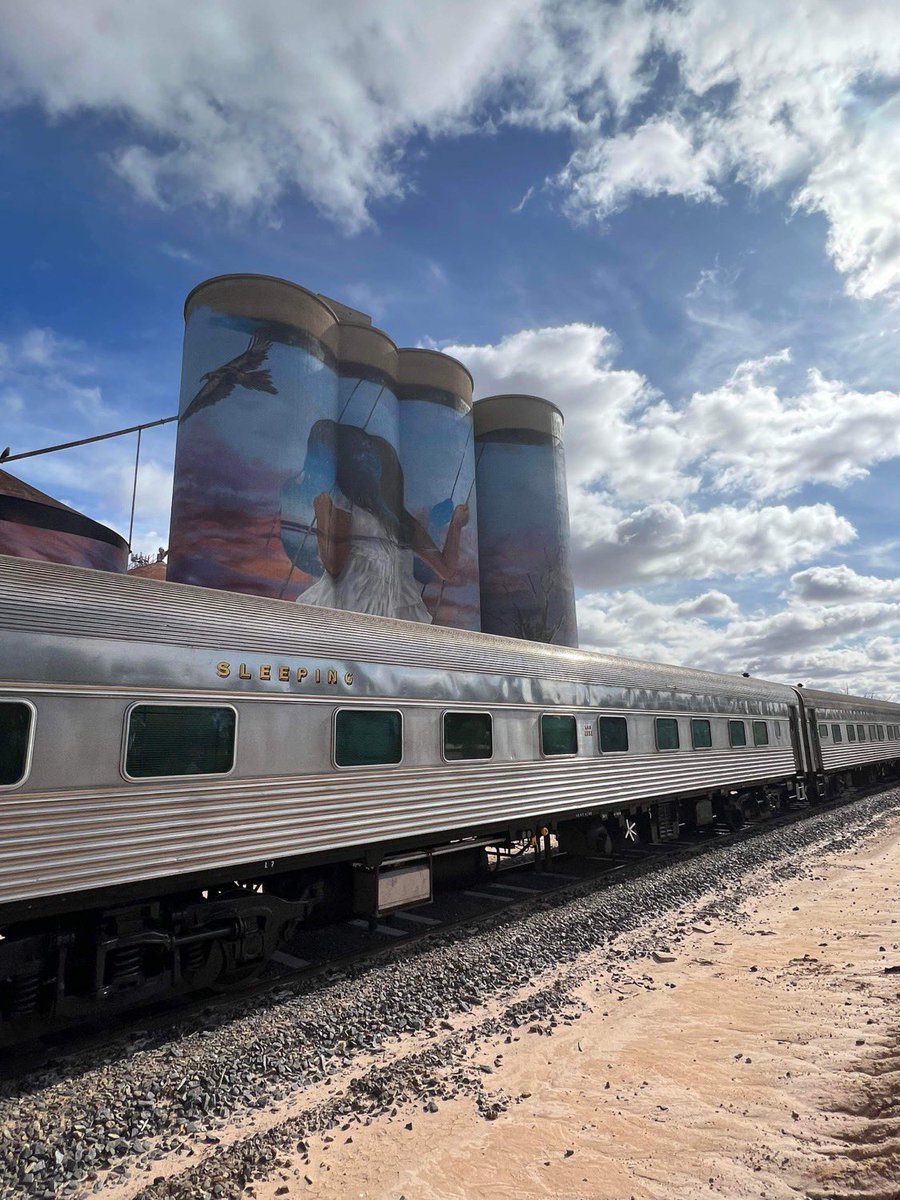 707_operations's tweet photo. #Silo #Art on our #Grainlander tour to the #Mallee in #Regional #Victoria @BenCarrollMP @MartinPakulaMP @JacintaAllanMP #Tourism #R707 @TaniaMaxwellMP #Sleepingcar #Train #slowrailjourney @RD_Vic @regionalcities @VicGovDoT https://t.co/Fy1fb9Zfjj