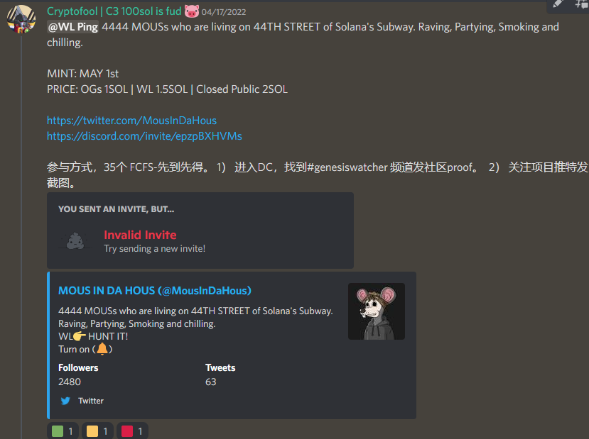 GenesisWatcher's tweet photo. 0.75-14 🚀 35个白 🐁

We like Da MOUS @MousInDaHous https://t.co/9OMqmDtSCK