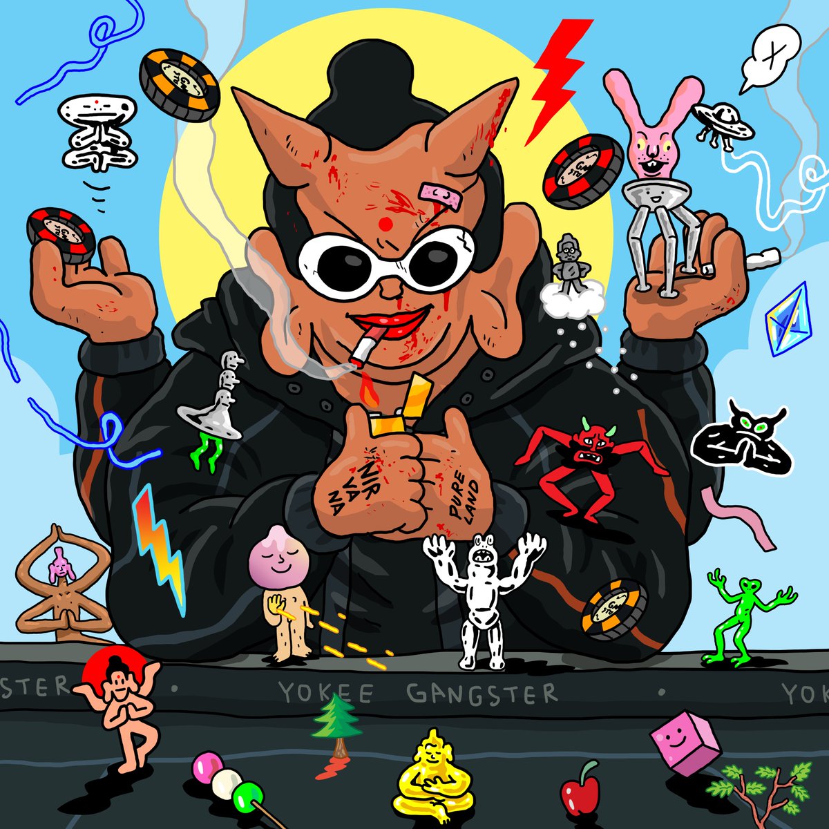 Sahred_toy's tweet photo. 𝐘𝐨𝐤𝐞𝐞 𝐆𝐚𝐧𝐠𝐬𝐭𝐞𝐫🔥☠️
fanart for 🚬 @aroundtheduang 
@YokeeNFT @gangsterallstar https://t.co/EgYcSWkjWT