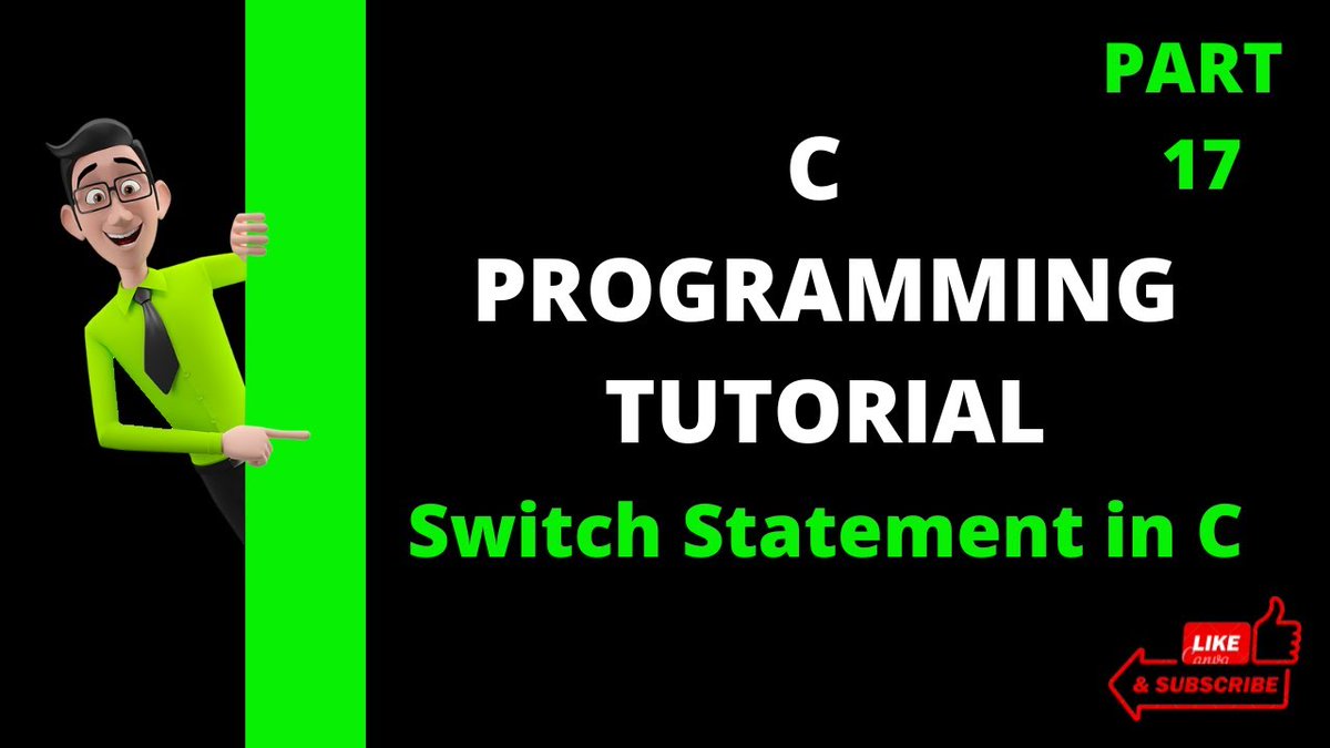 rrvkvideo's tweet image. New upload - "C Programming Tutorial for Beginners 17 - Switch Statement in C #rrvcoder #Ccoder #Clanguagetutorial"
Watch Now: youtu.be/hiKVgAmn1r4
(Posted via TubeBuddy.com)